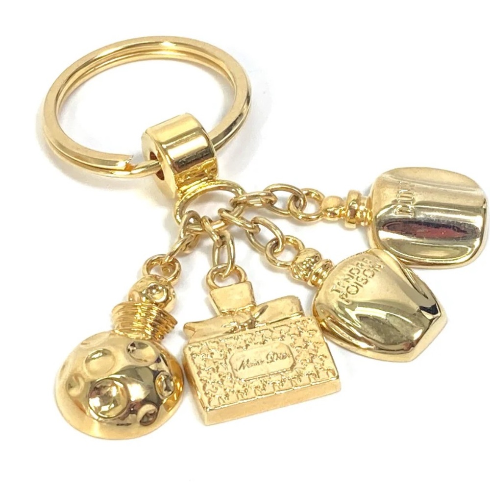 Vintage Dior perfume gold keychain charm